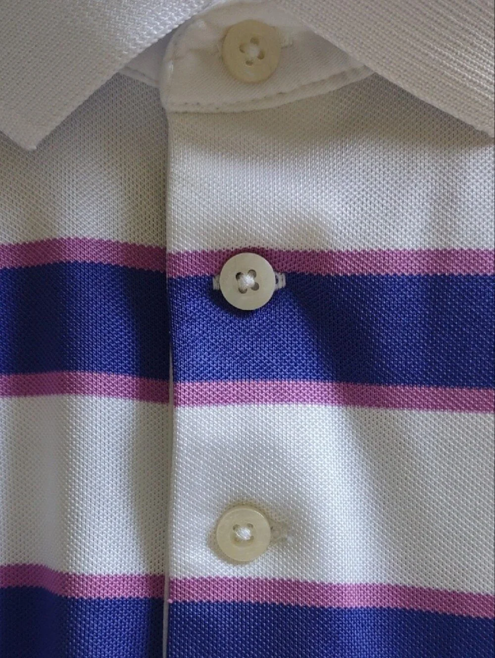 Ralph Lauren White Polo with Purple & Pink Stripes